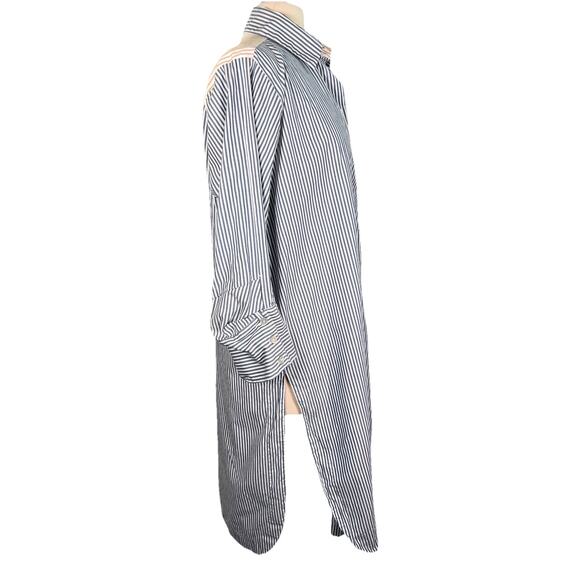 Matthildur Midi Shirt Long Tunic Dress Size 4 Large Striped Lagenlook Artsy - Picture 7 of 13